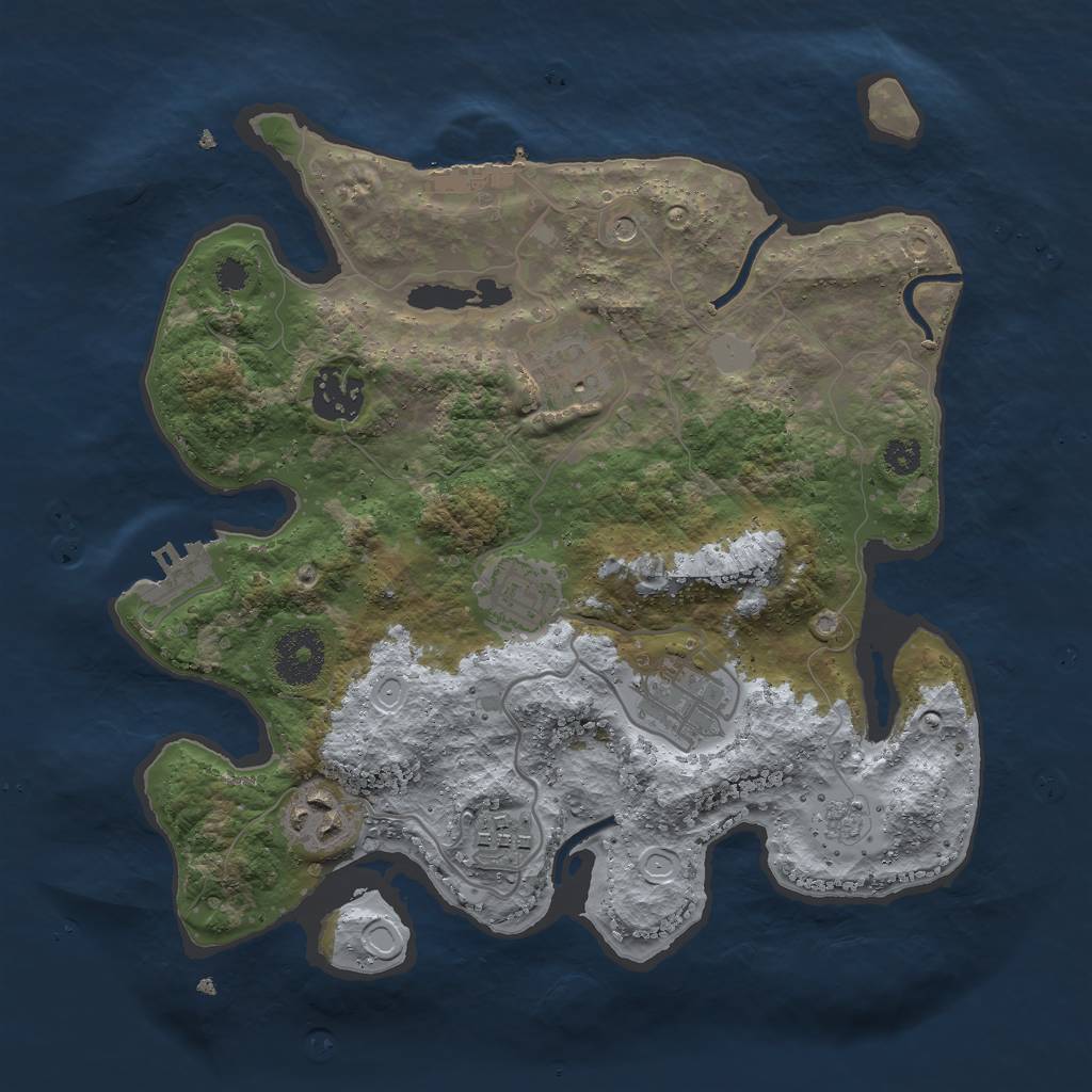 Rust Map: Procedural Map, Size: 3000, Seed: 355, 15 Monuments