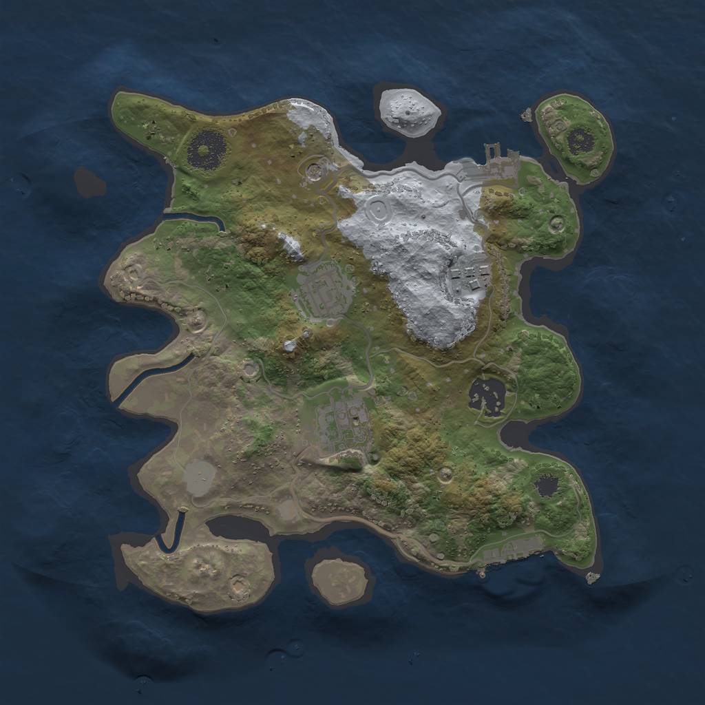 Rust Map: Procedural Map, Size: 2700, Seed: 630543459, 12 Monuments