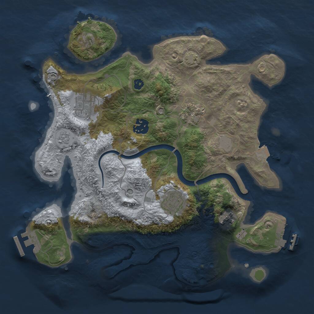 Rust Map: Procedural Map, Size: 3000, Seed: 167538, 11 Monuments