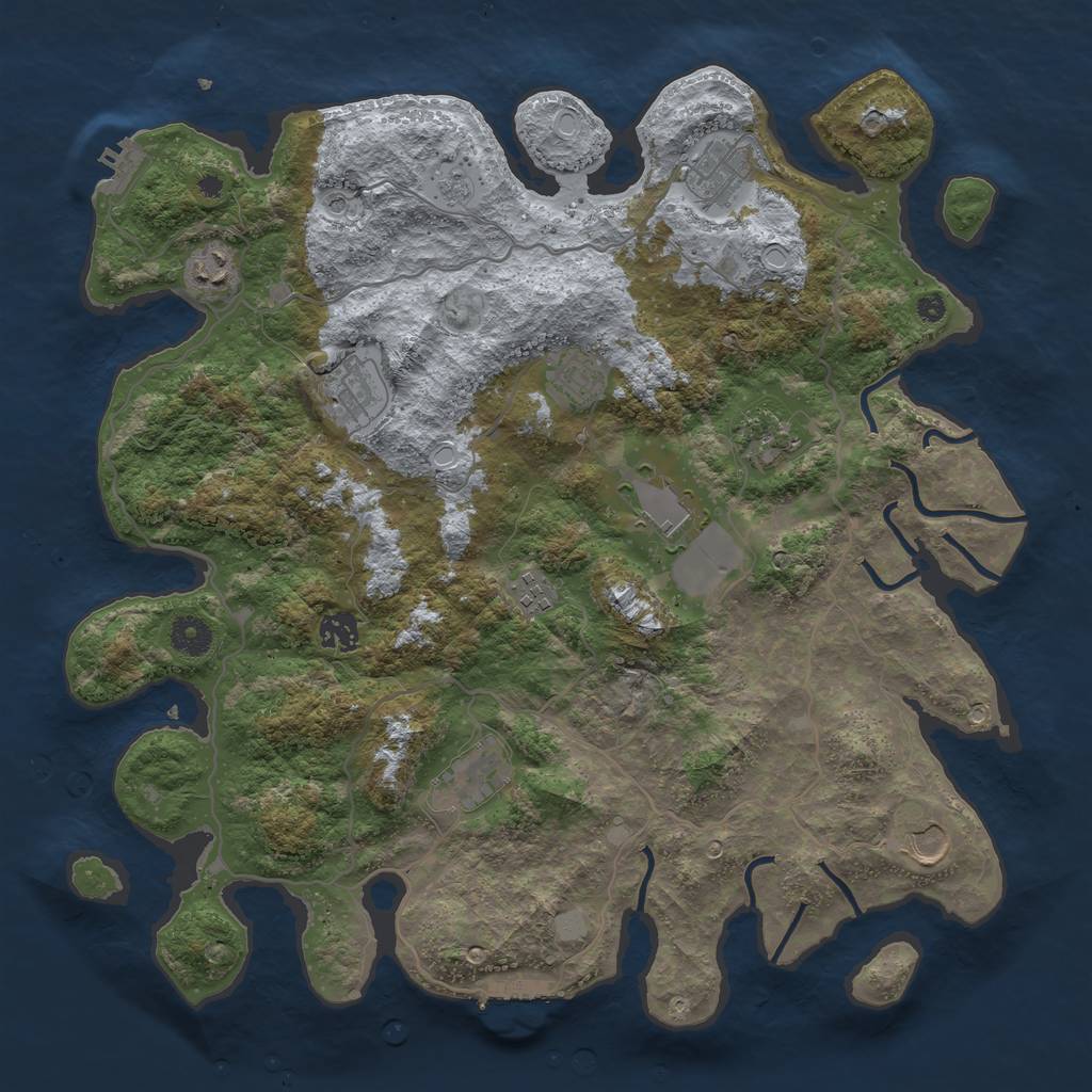 Rust Map: Procedural Map, Size: 4000, Seed: 882661492, 19 Monuments