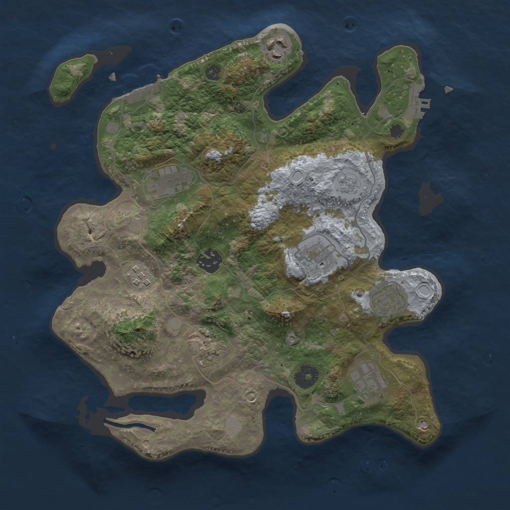 Rust Map: Procedural Map, Size: 3250, Seed: 108, 16 Monuments