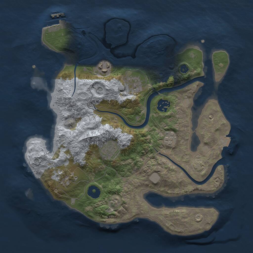 Rust Map: Procedural Map, Size: 3000, Seed: 596547789, 10 Monuments