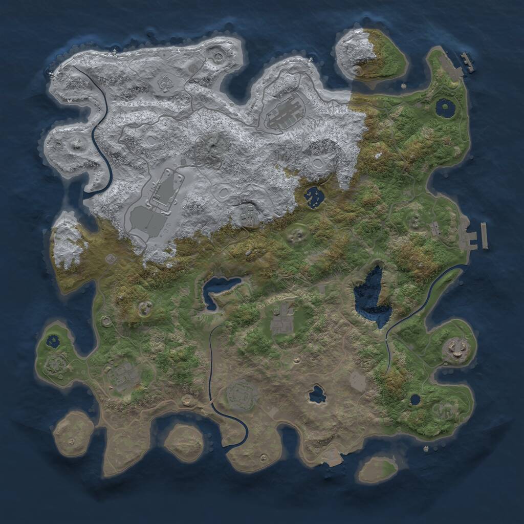 Rust Map: Procedural Map, Size: 4003, Seed: 14000, 14 Monuments