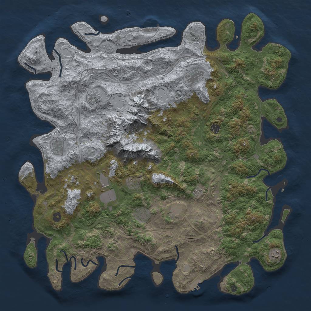 Rust Map: Procedural Map, Size: 5000, Seed: 116, 19 Monuments