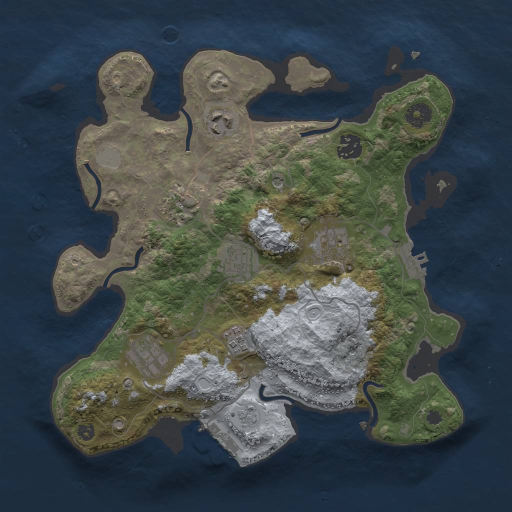 Rust Map: Procedural Map, Size: 3000, Seed: 1523920713, 16 Monuments