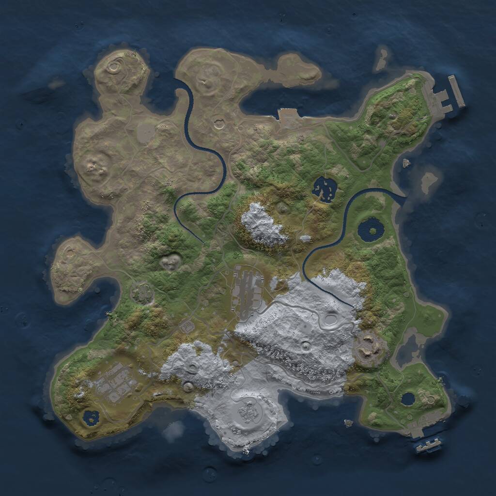 Rust Map: Procedural Map, Size: 3000, Seed: 1523920713, 10 Monuments