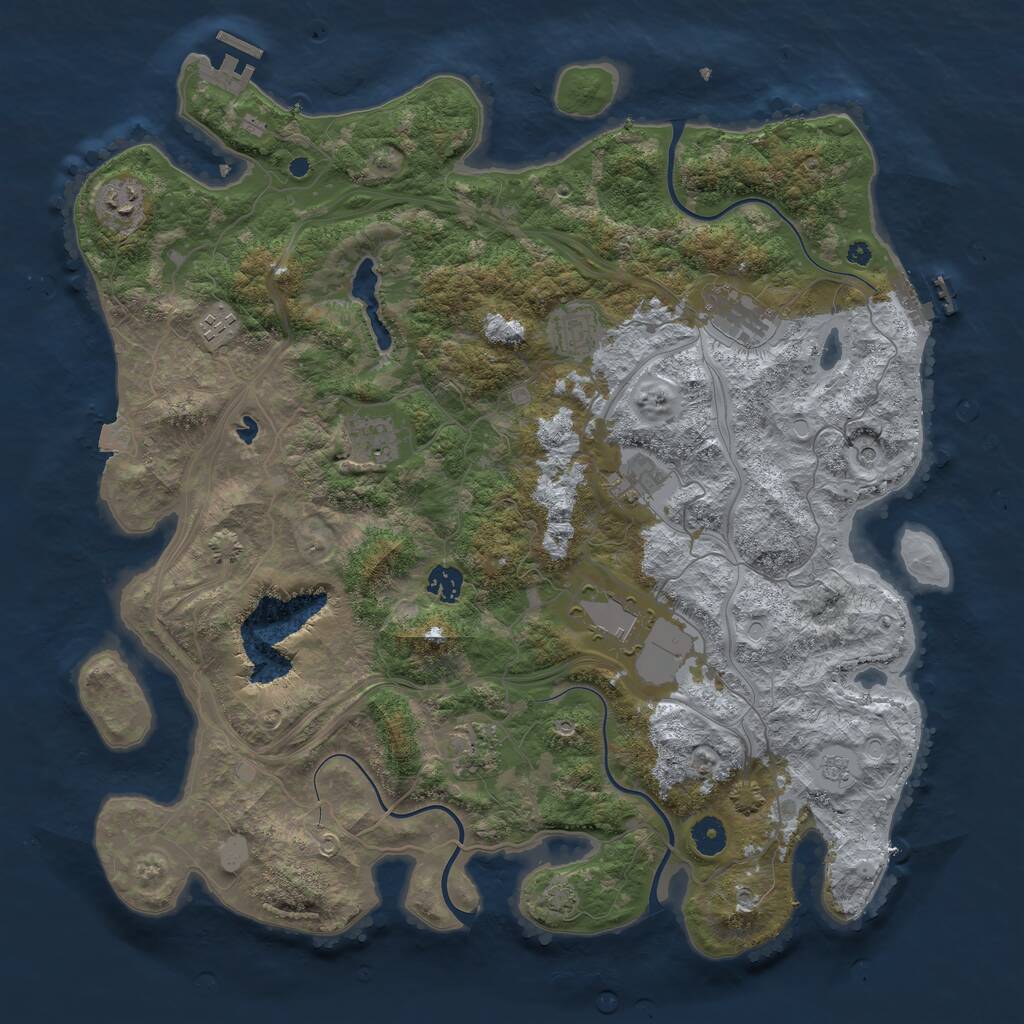 Rust Map: Procedural Map, Size: 4250, Seed: 904279290, 15 Monuments