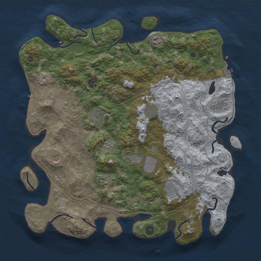Rust Map: Procedural Map, Size: 4250, Seed: 904279290, 20 Monuments