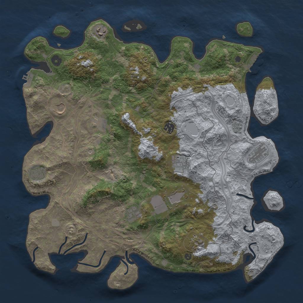 Rust Map: Procedural Map, Size: 4300, Seed: 2094084277, 20 Monuments