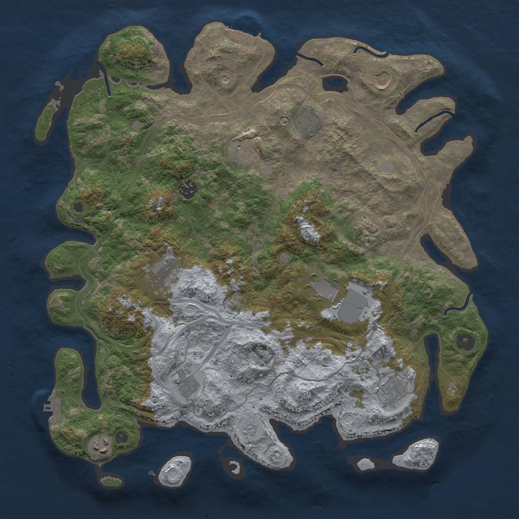 Rust Map: Procedural Map, Size: 4250, Seed: 1090717917, 19 Monuments