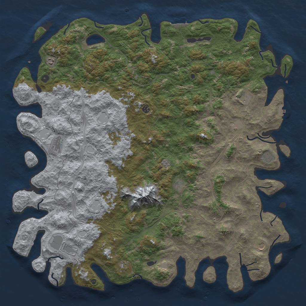 Rust Map: Procedural Map, Size: 6000, Seed: 1199216030, 20 Monuments