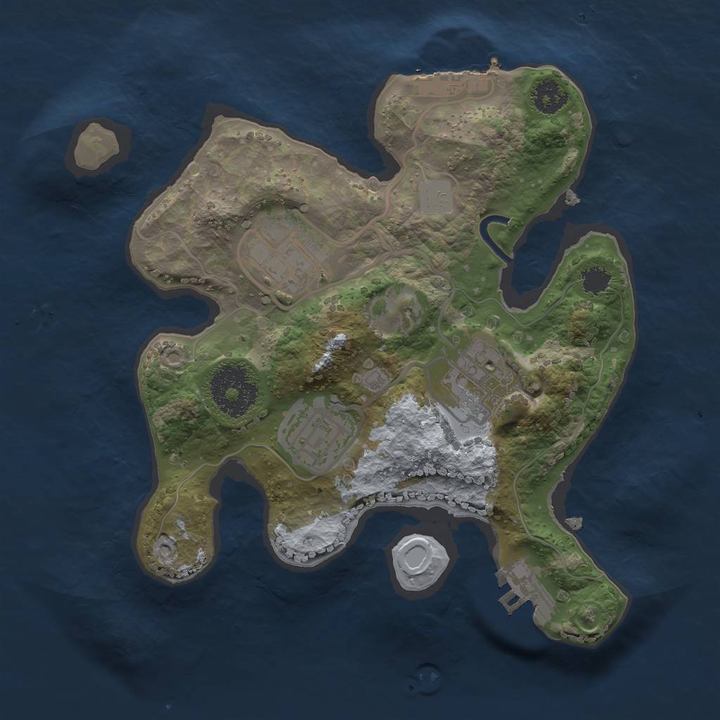 Rust Map: Procedural Map, Size: 2250, Seed: 5191, 10 Monuments