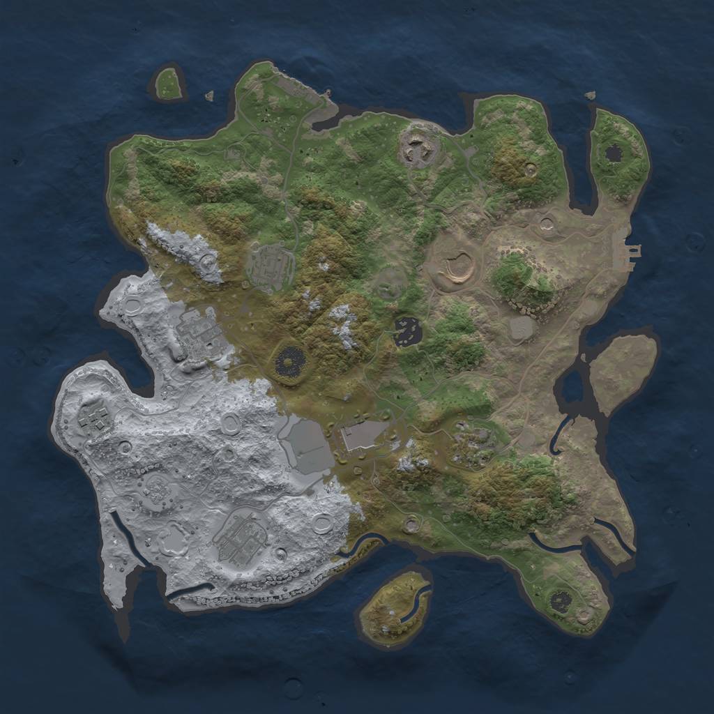 Rust Map: Procedural Map, Size: 3500, Seed: 131992483, 18 Monuments