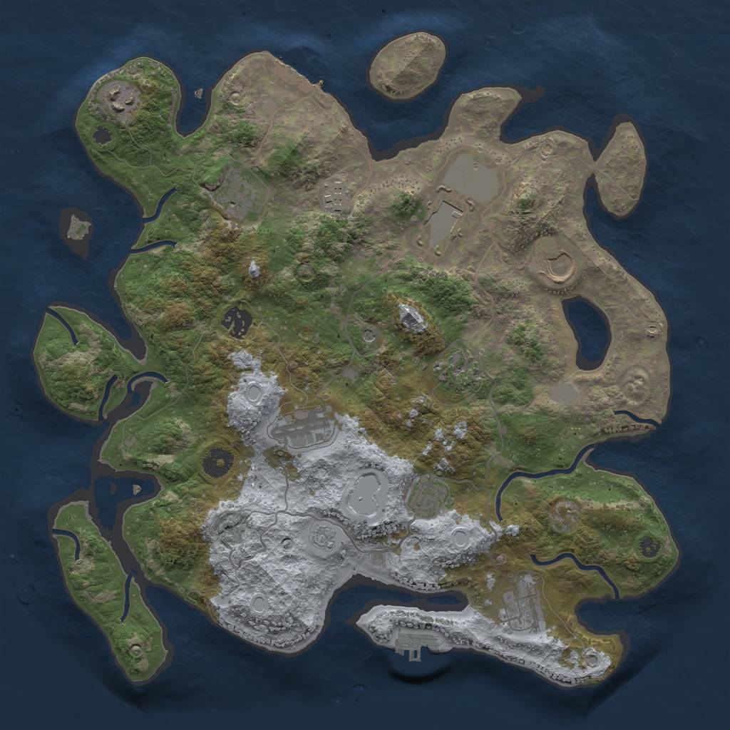Rust Map: Procedural Map, Size: 3700, Seed: 21709, 19 Monuments