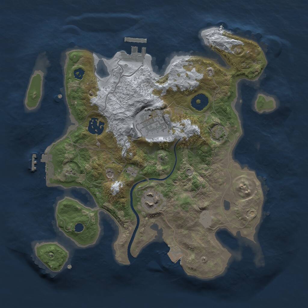 Rust Map: Procedural Map, Size: 2800, Seed: 2938, 8 Monuments