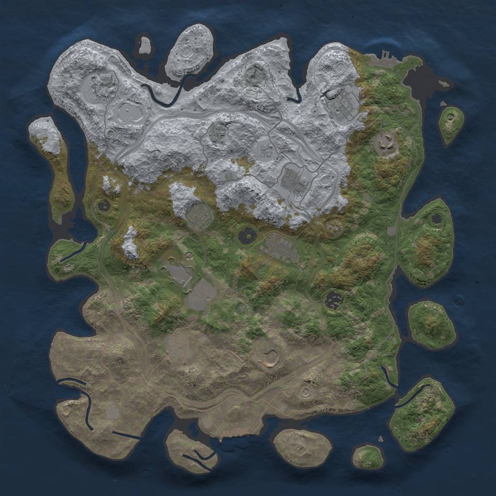 Rust Map: Procedural Map, Size: 4250, Seed: 1732112013, 20 Monuments