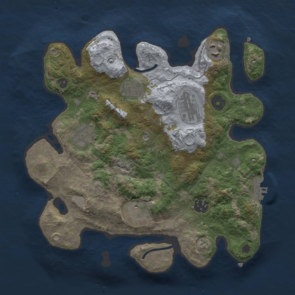 Rust Map: Procedural Map, Size: 3000, Seed: 1886488715, 13 Monuments