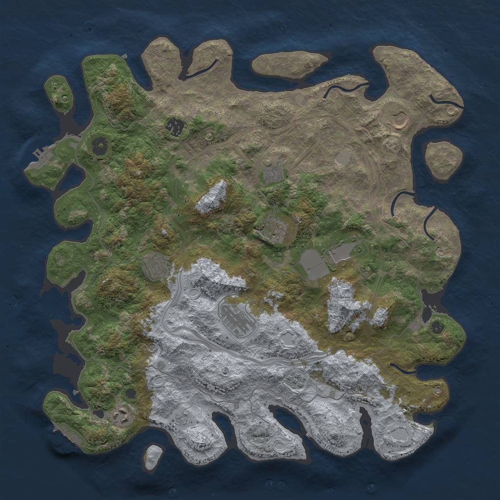 Rust Map: Procedural Map, Size: 4250, Seed: 81646832, 18 Monuments