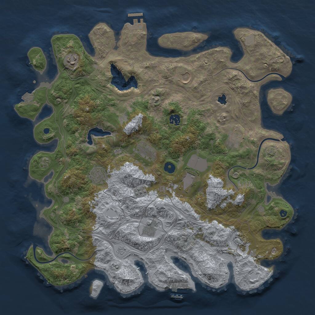 Rust Map: Procedural Map, Size: 4250, Seed: 81646832, 15 Monuments