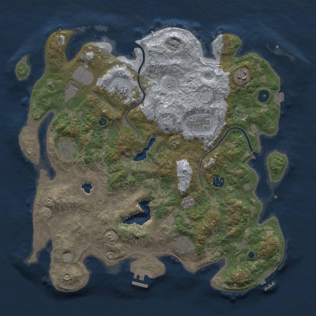 Rust Map: Procedural Map, Size: 4000, Seed: 891185826, 14 Monuments