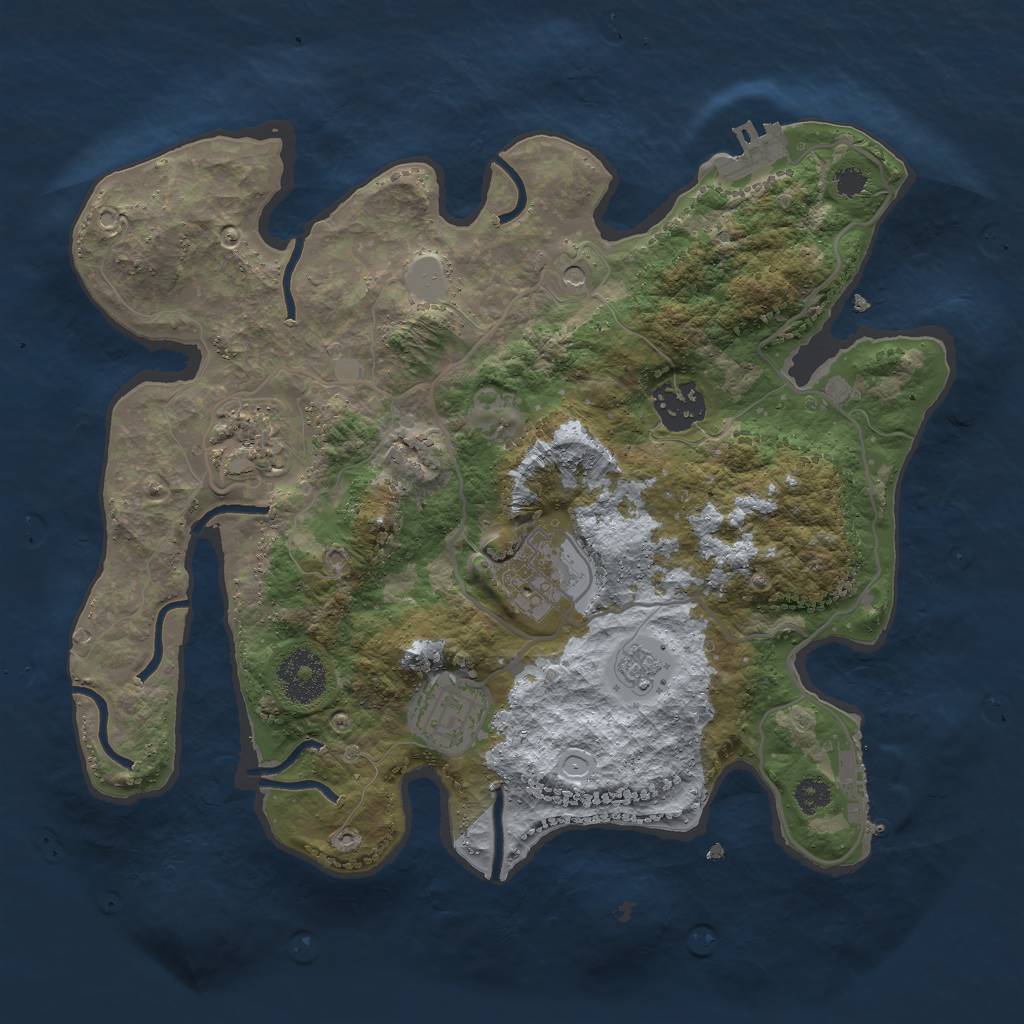 Rust Map: Procedural Map, Size: 3000, Seed: 179205376, 13 Monuments