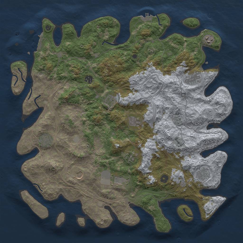 Rust Map: Procedural Map, Size: 4500, Seed: 22089952, 20 Monuments