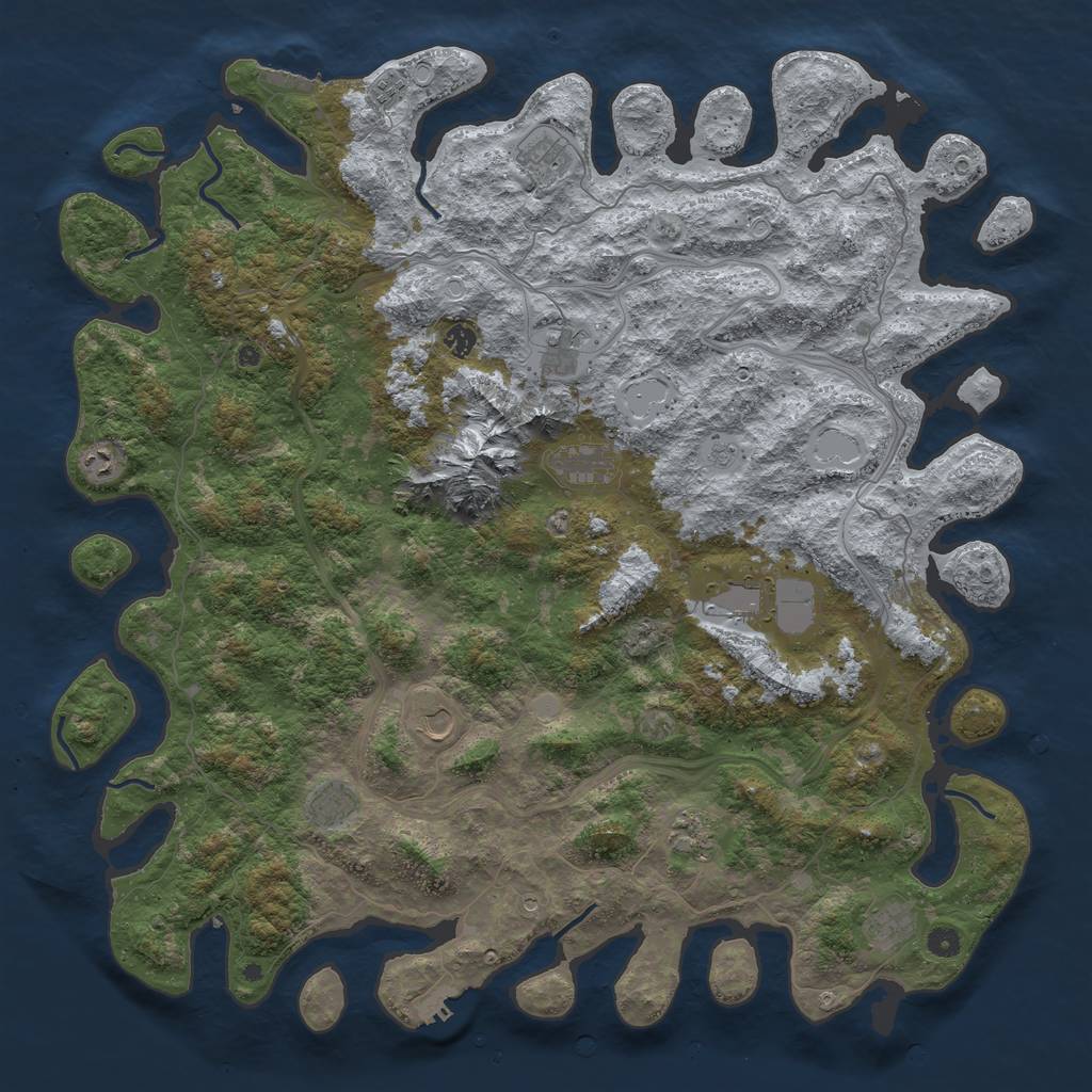 Rust Map: Procedural Map, Size: 5200, Seed: 5656, 20 Monuments