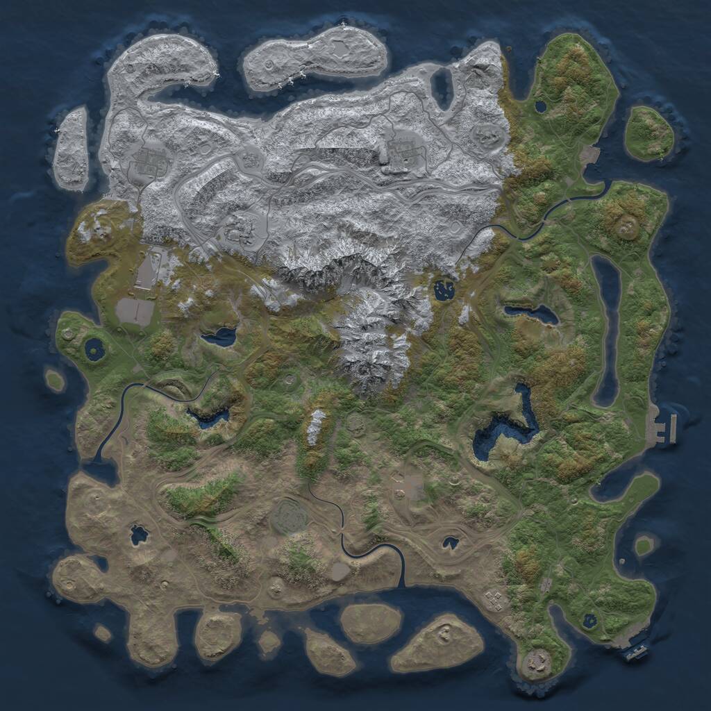 Rust Map: Procedural Map, Size: 5000, Seed: 71238847, 15 Monuments