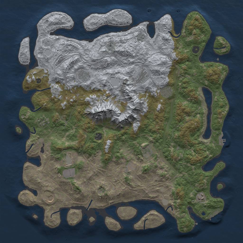 Rust Map: Procedural Map, Size: 5000, Seed: 71238847, 20 Monuments