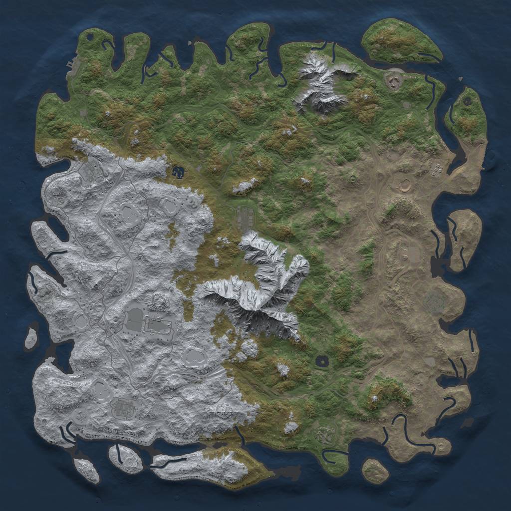 Rust Map: Procedural Map, Size: 6000, Seed: 456789123, 20 Monuments