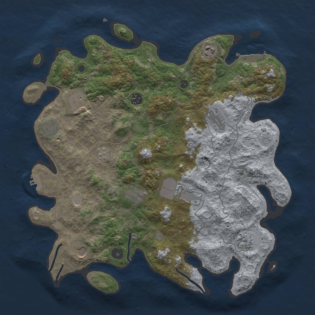 Rust Map: Procedural Map, Size: 4000, Seed: 44567, 19 Monuments