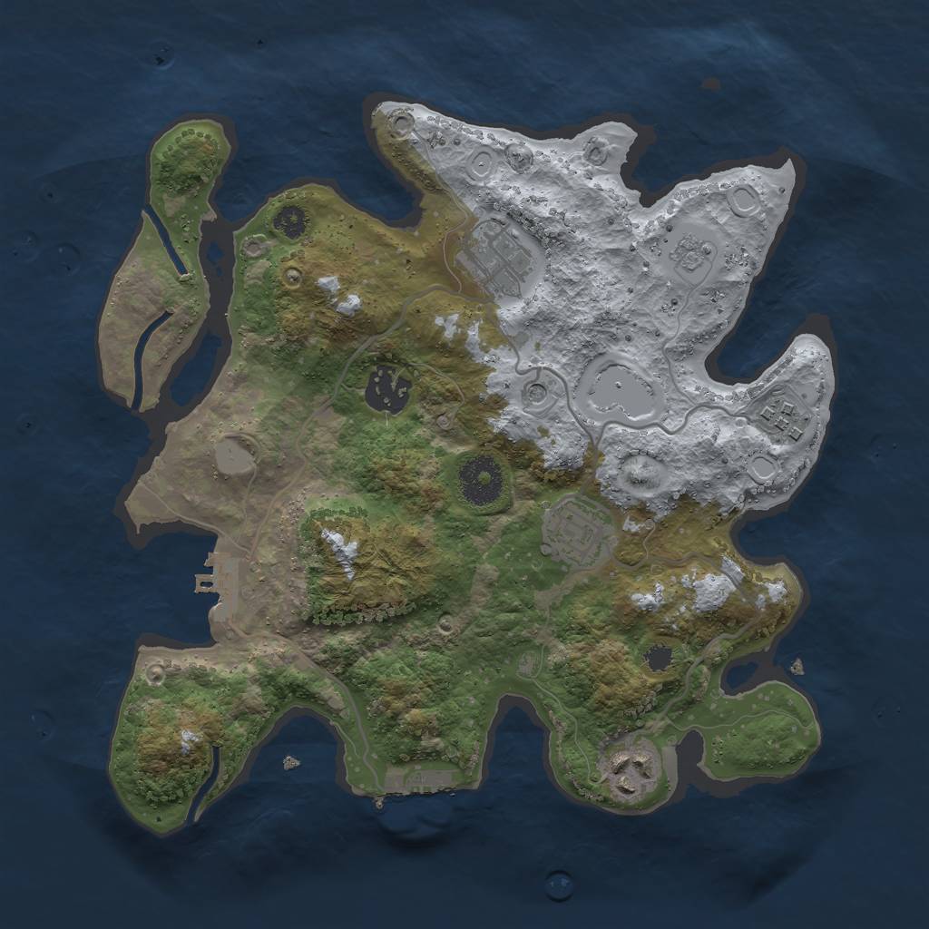 Rust Map: Procedural Map, Size: 3000, Seed: 485950896, 14 Monuments