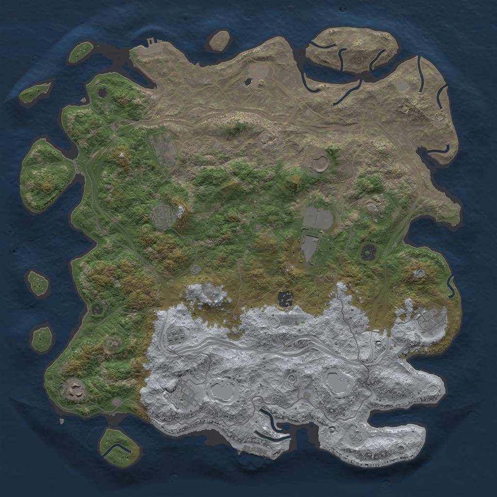 Rust Map: Procedural Map, Size: 4500, Seed: 1425967276, 20 Monuments