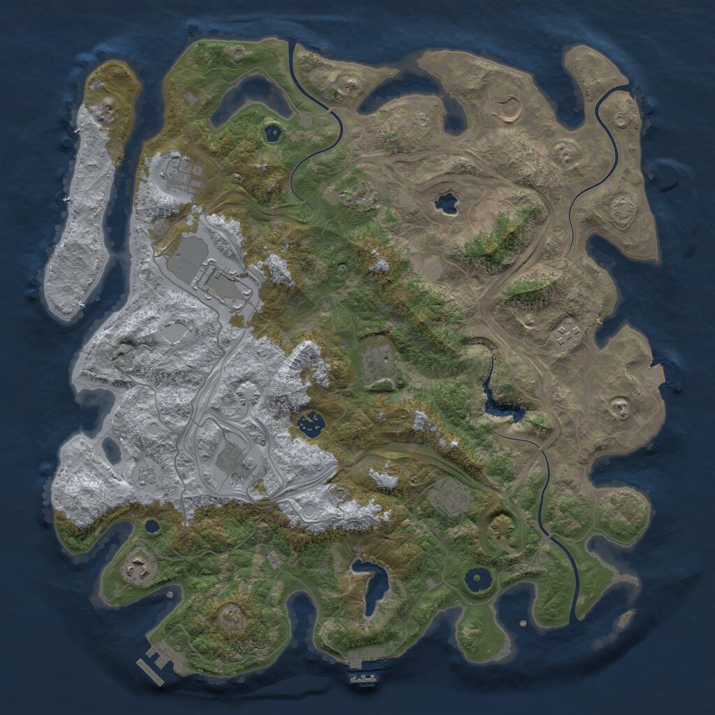 Rust Map: Procedural Map, Size: 4250, Seed: 851094236, 16 Monuments