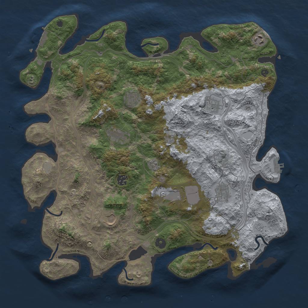 Rust Map: Procedural Map, Size: 4250, Seed: 1123347114, 18 Monuments