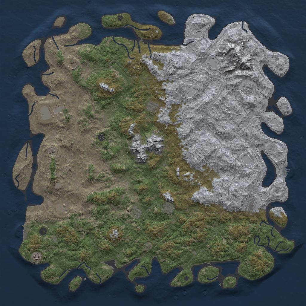 Rust Map: Procedural Map, Size: 6000, Seed: 96027963, 20 Monuments
