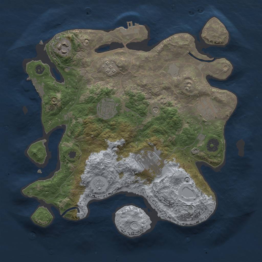 Rust Map: Procedural Map, Size: 3000, Seed: 96284129, 14 Monuments