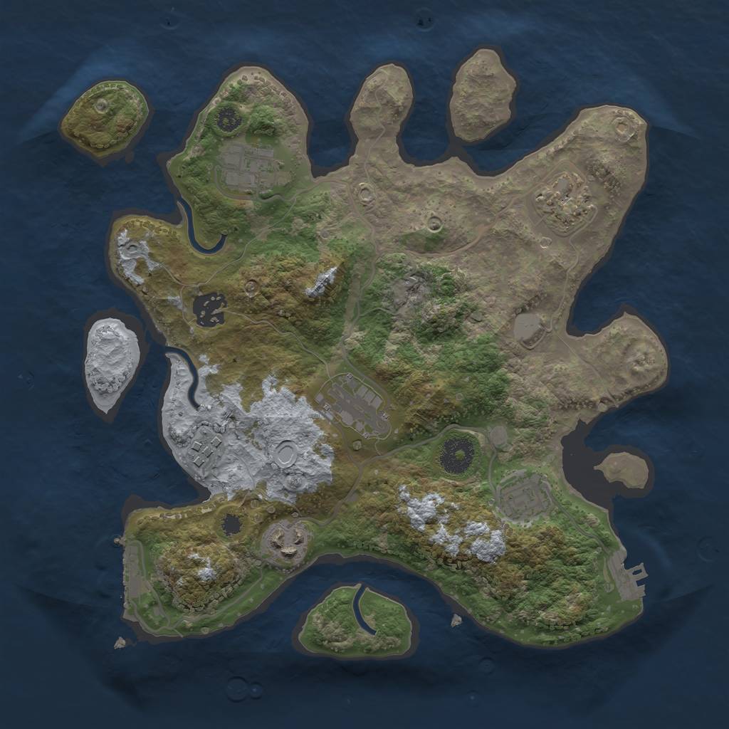 Rust Map: Procedural Map, Size: 3081, Seed: 1897390482, 14 Monuments