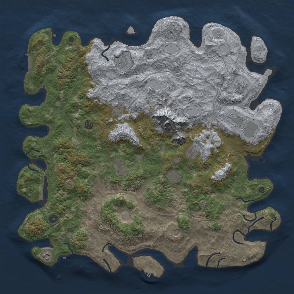 Rust Map: Procedural Map, Size: 5000, Seed: 682606905, 20 Monuments