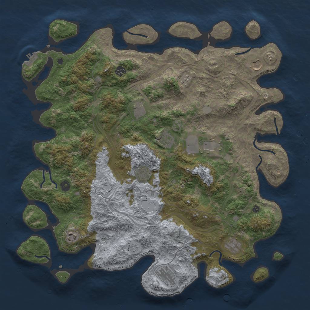Rust Map: Procedural Map, Size: 4500, Seed: 5302981, 18 Monuments