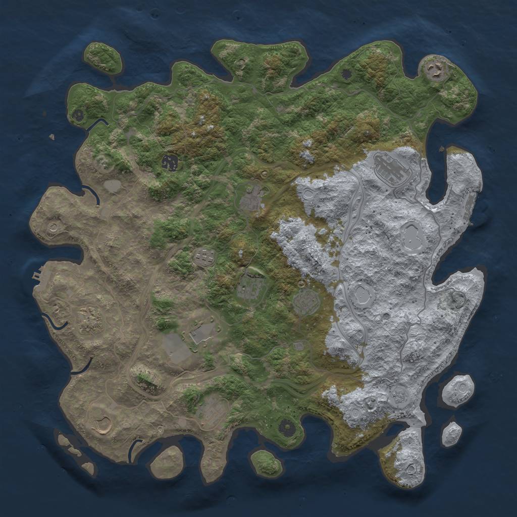 Rust Map: Procedural Map, Size: 4500, Seed: 86402821, 20 Monuments
