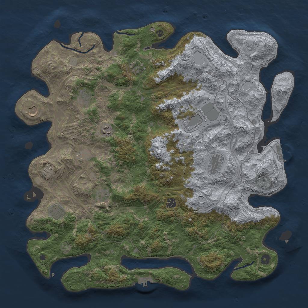 Rust Map: Procedural Map, Size: 4550, Seed: 1888888877, 20 Monuments