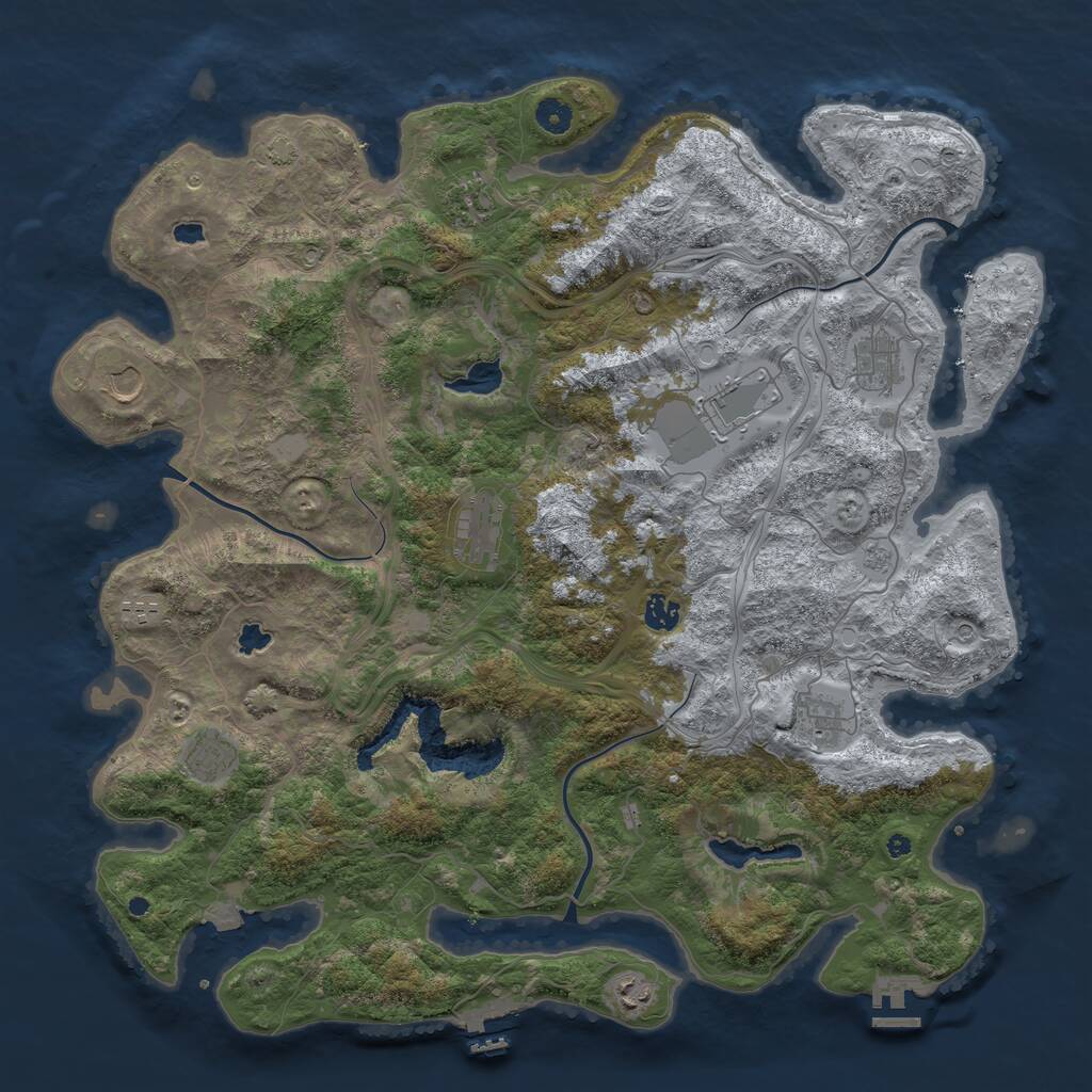 Rust Map: Procedural Map, Size: 4550, Seed: 1888888877, 16 Monuments