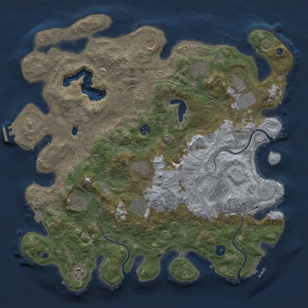 Rust Map: Procedural Map, Size: 4350, Seed: 2009560248, 17 Monuments