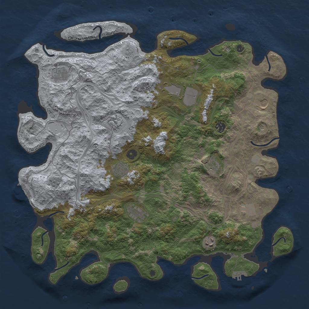 Rust Map: Procedural Map, Size: 4500, Seed: 759276373, 20 Monuments