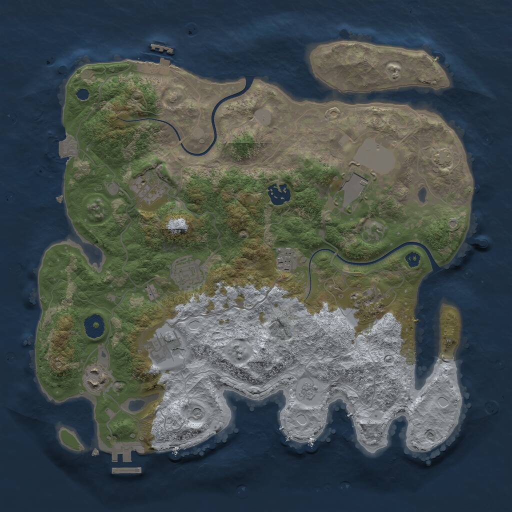 Rust Map: Procedural Map, Size: 3500, Seed: 231912895, 14 Monuments