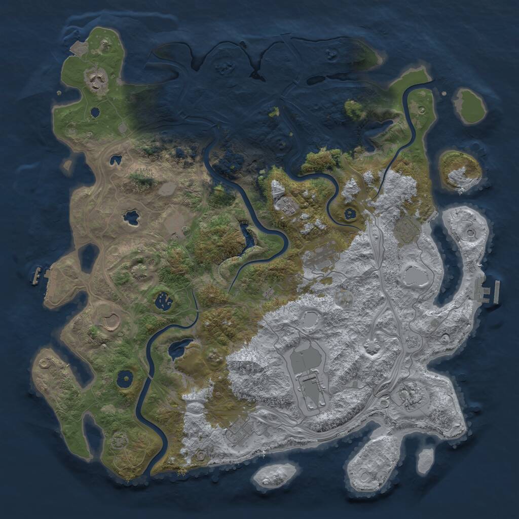 Rust Map: Procedural Map, Size: 4500, Seed: 7123797, 16 Monuments