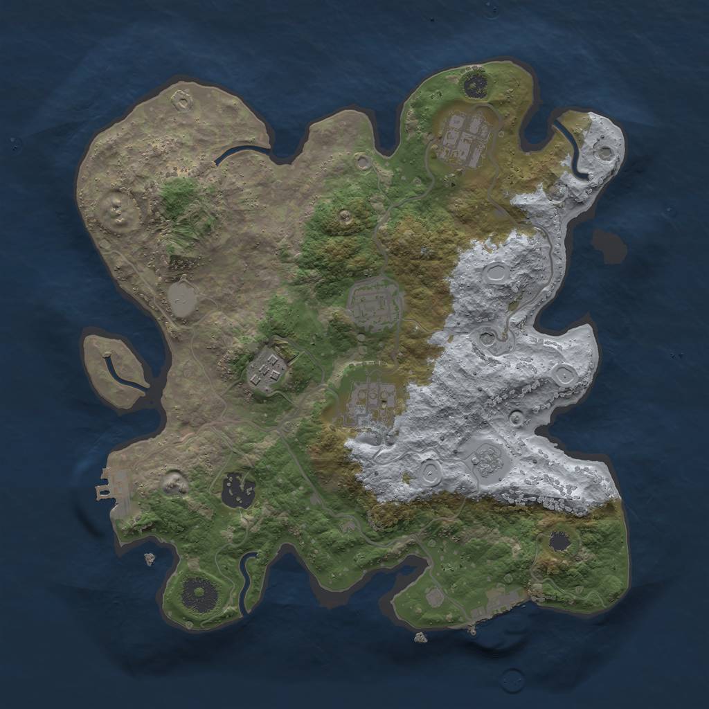 Rust Map: Procedural Map, Size: 3000, Seed: 27968, 14 Monuments