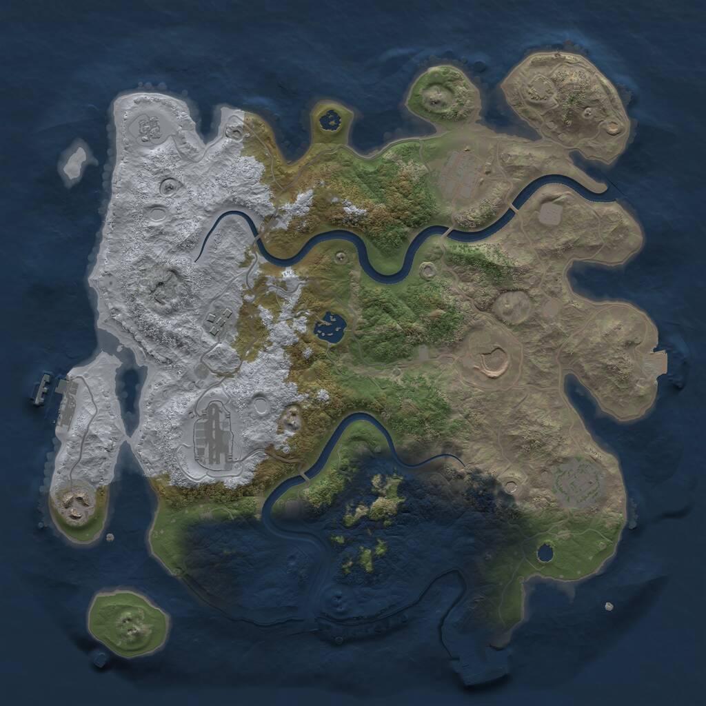 Rust Map: Procedural Map, Size: 3500, Seed: 1210154961, 13 Monuments