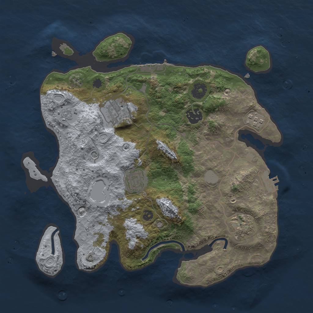 Rust Map: Procedural Map, Size: 3000, Seed: 28601, 14 Monuments